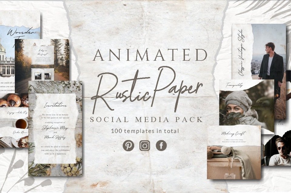[CreativeMarket] Animated Rustic Paper Instagram Pack (eviory)